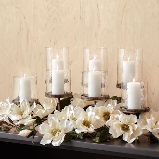 88897DS 37.5 in. Polyester Magnolia Spray, Green & White - Set of 2